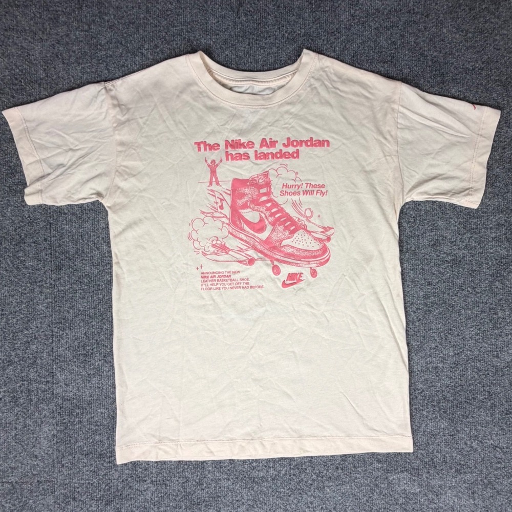 Nike Air Jordan Kids XL Pink Graphic‎ T-Shirt The Nike Air Jordan Has Landed Tee